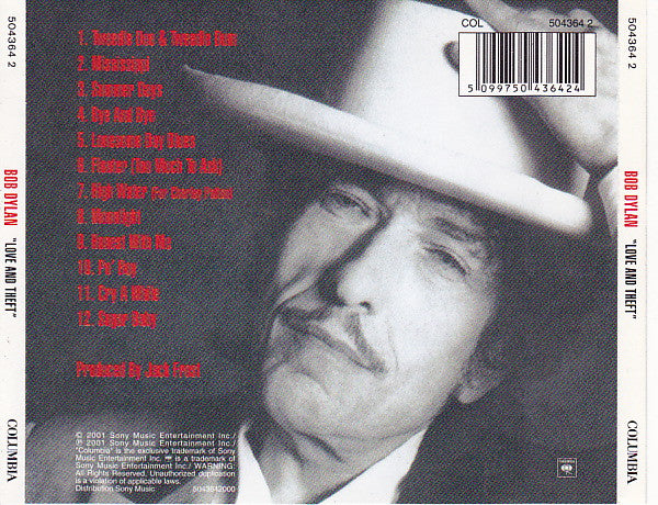Bob Dylan – "Love And Theft" (Used) (Mint Condition) CD