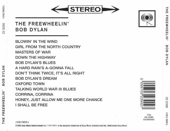 Bob Dylan – The Freewheelin' Bob Dylan (Used) (Mint Condition) CD