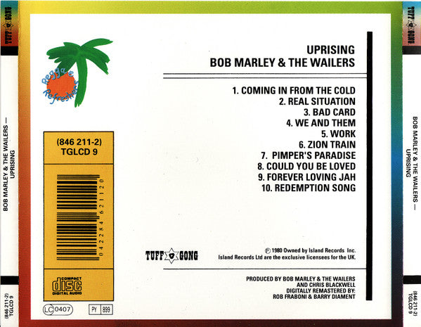 Bob Marley & The Wailers – Uprising (Used) (Mint Condition) CD