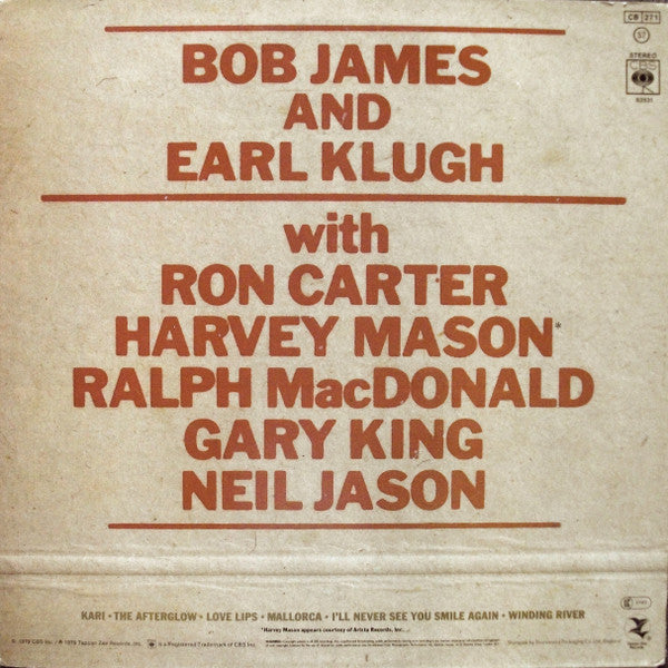 Bob James And Earl Klugh - One On One (Used) (Mint Condition) Vinyl