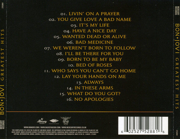 Bon Jovi - Greatest Hits (Used) (Mint Condition) CD