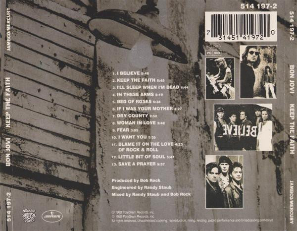Bon Jovi – Keep The Faith  (Used) (Mint Condition) CD