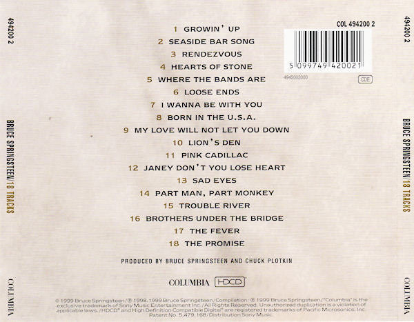 Bruce Springsteen – 18 (Used) (Mint Condition) CD