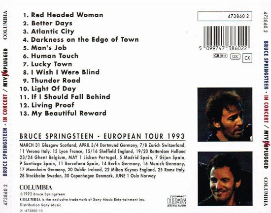 Bruce Springsteen – In Concert / MTV Plugged (Used) (Mint Condition) CD