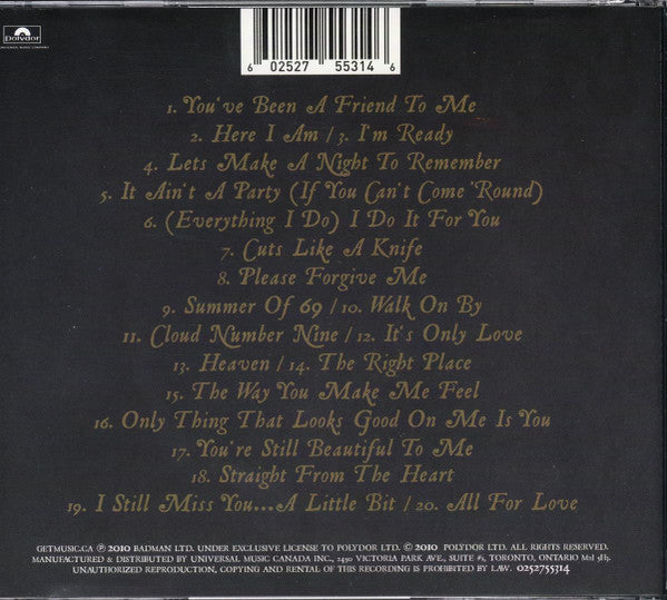 Bryan Adams – Bare Bones (Used) (Mint Condition) CD