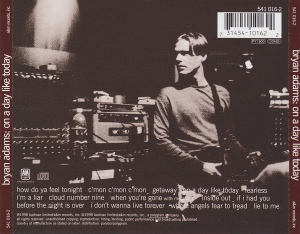 Bryan Adams – On A Day Like Today (Used) (Mint Condition) CD