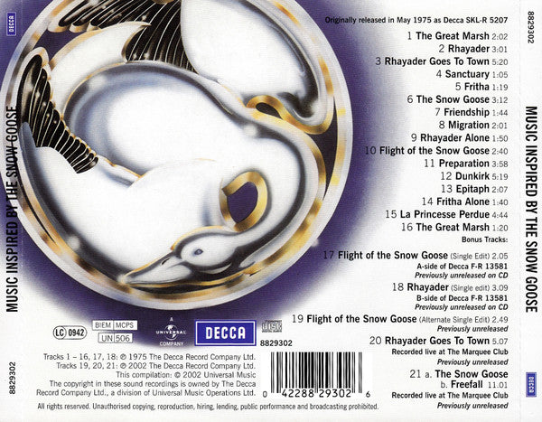 Camel – Music Inspired By The Snow Goose (Used) (Mint Condition) CD
