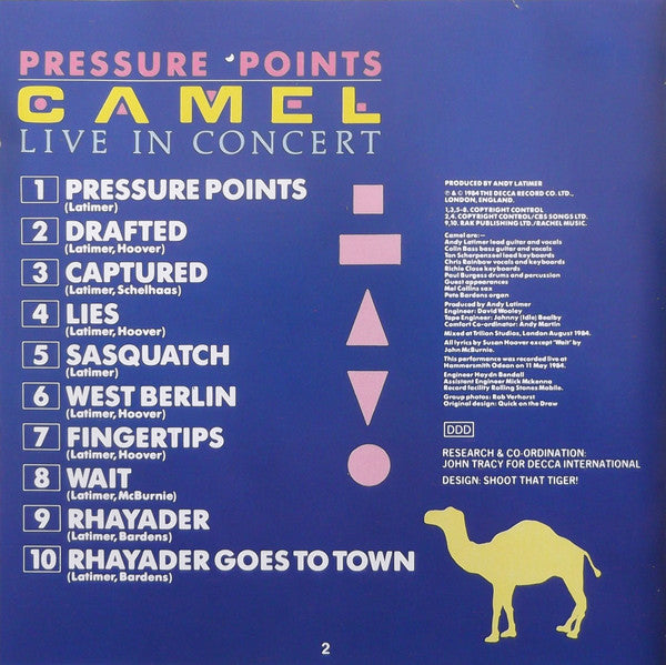 Camel Pressure Points Live In Concert (Used) (Mint Condition