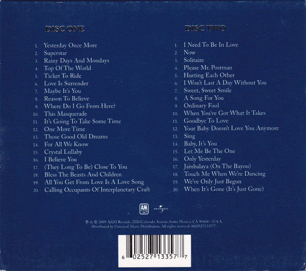 The Carpenters  - 40/40 2 Discs (Used) (Mint Condition)