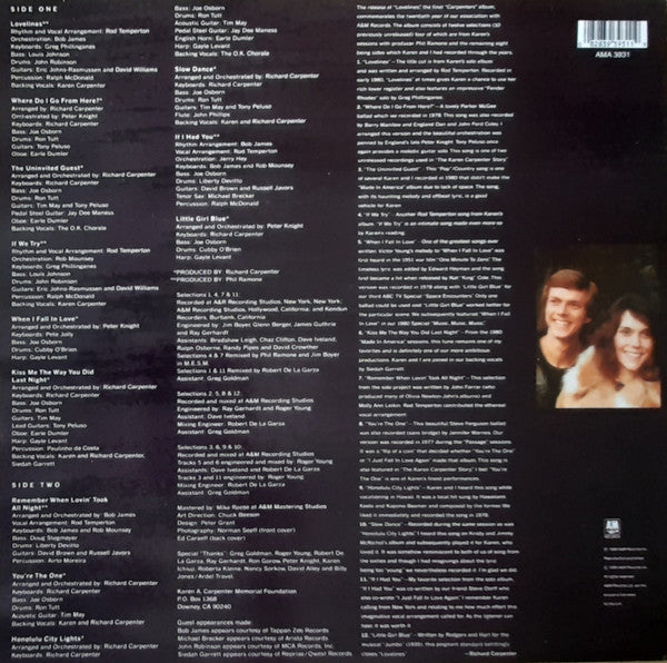 Carpenters – Lovelines (Used) (Mint Condition) (Used) (Mint Condition) Vinyl