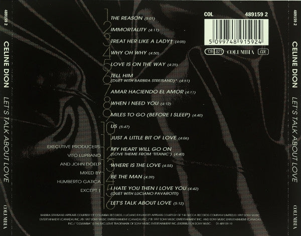 Celine Dion* – Let's Talk About Love (Used) (Mint Condition) CD