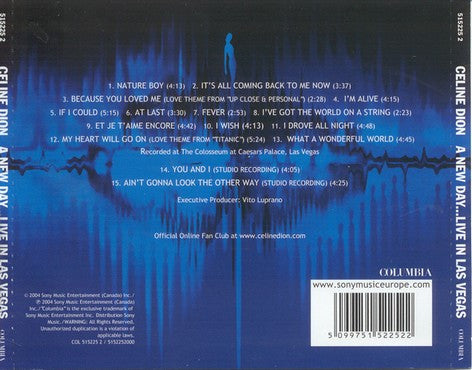 Celine Dion* – A New Day... Live In Las Vegas (Used) (Mint Condition) CD