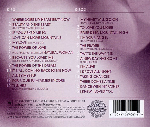 Celine Dion – My Love (Ultimate Essential Collection) (Used) (Mint Condition) CD