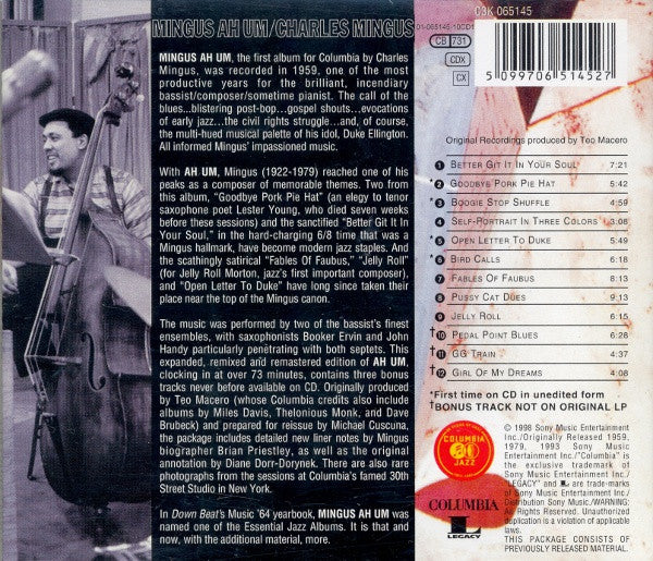 Charles Mingus – The Complete 1959 Columbia Recordings - 3 Discs (Used) (Mint Condition)