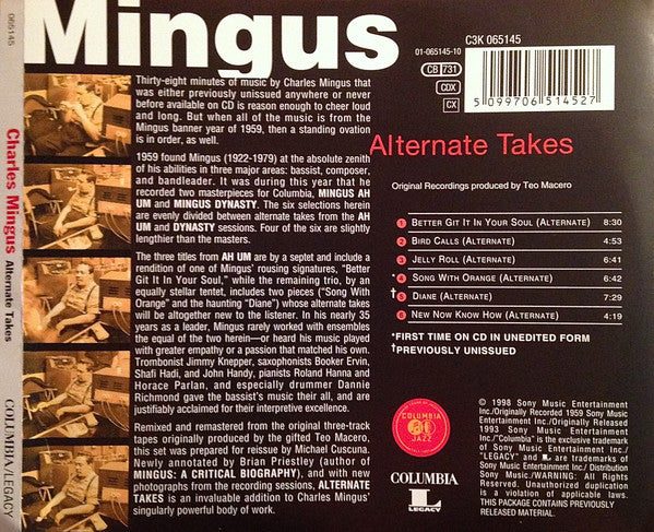 Charles Mingus – The Complete 1959 Columbia Recordings - 3 Discs (Used) (Mint Condition) CD