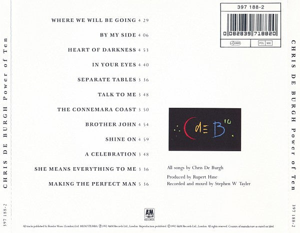 Chris De Burgh – Power Of Ten (Used) (Mint Condition) CD