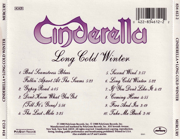 Cinderella (3) – Long Cold Winter (Used) (Mint Condition)