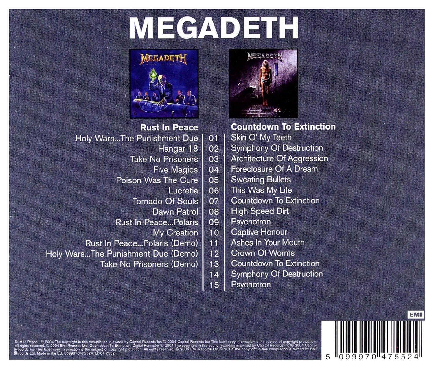 Megadeth - Countdown to Extinction/Rust in Peace (Used) (Mint Condition)