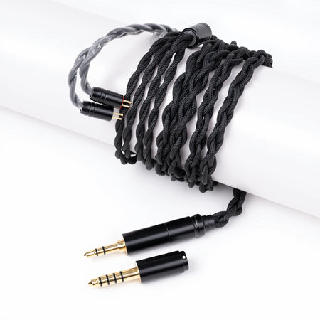 COZOY D2 braided OCC cable with 0.78mm 2-pin connectors and interchangeable 3.5mm and 4.4mm plugs