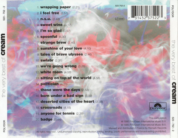 Cream (2) – The Very Best Of Cream (Used) (Mint Condition) CD