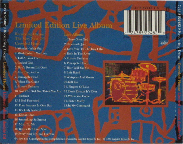 Crowded House – Recurring Dream: The Very Best Of Crowded House  2 Discs (Used) (Mint Condition) CD