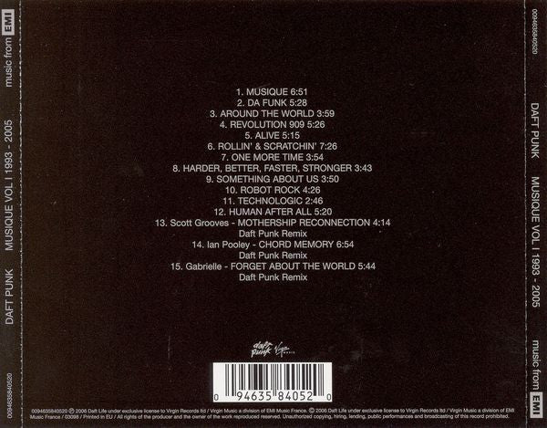 Daft Punk – Musique Vol. I 1993 - 2005 (Used) (Mint Condition) CD