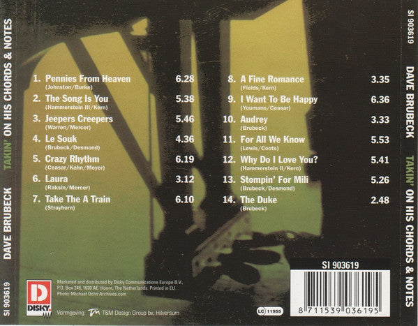 Dave Brubeck – Takin' On His Chords And Notes (Used) (Mint Condition) CD