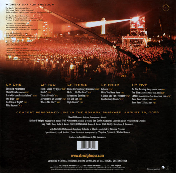 David Gilmour – Live In Gdańsk 2 Discs (Used) (Mint Condition)