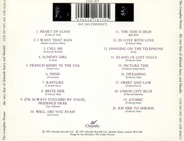 Deborah Harry And Blondie – The Complete Picture - The Very Best Of Deborah Harry And Blondie (Used) (Mint Condition) CD