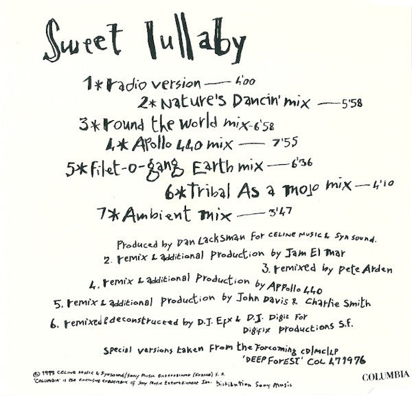 Deep Forest – Sweet Lullaby (Used) (Mint Condition) CD