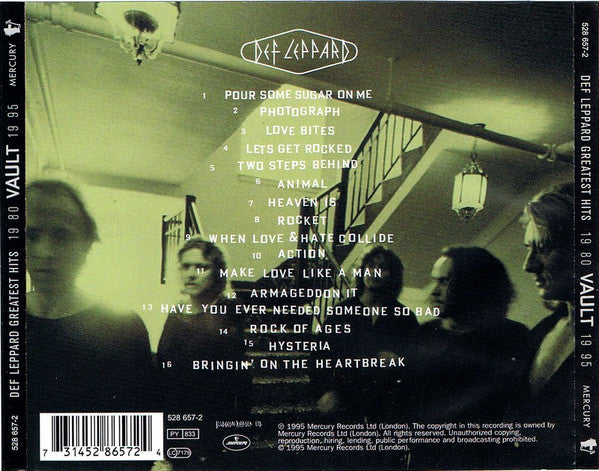Def Leppard – Vault: Def Leppard Greatest Hits 1980-1995 2 Discs (Used) (Mint Condition)