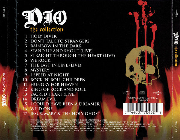 Dio (2) – The Collection (Used) (Mint Condition) CD