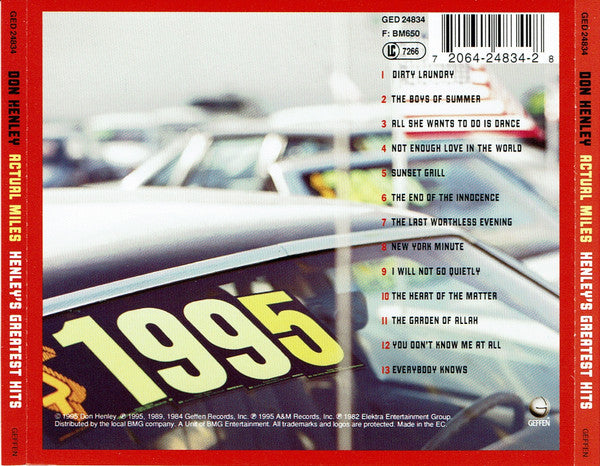 Don Henley – Actual Miles (Henley's Greatest Hits) (Used) (Mint Condition) CD