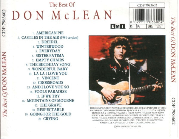 Don McLean – The Best Of Don McLean (Used) (Mint Condition) CD