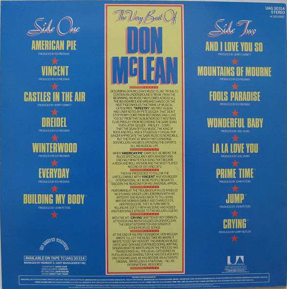 Don McLean – The Very Best Of Don McLean (Used) (Mint Condition) - Vinyl