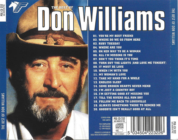 Don Williams (2) – The Best Of Don Williams (Used) (Mint Condition) CD