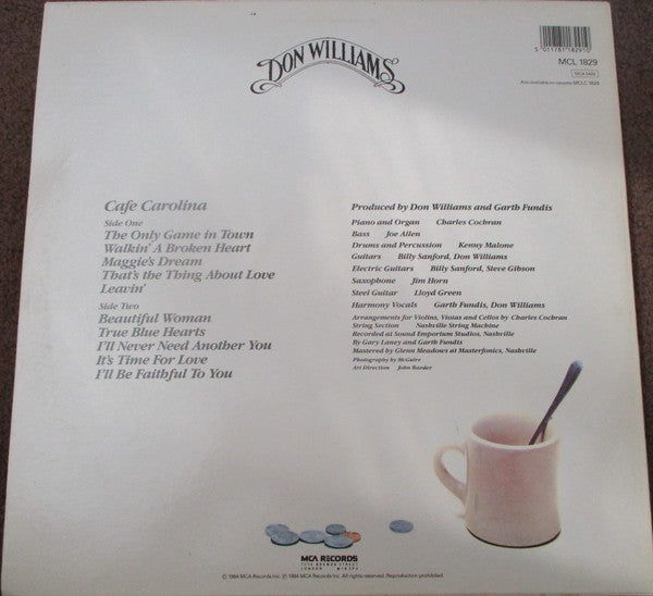 Don Williams (2) – Cafe Carolina (Used) (Mint Condition)