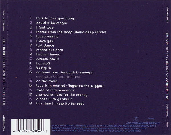 Donna Summer – The Journey - The Very Best Of (Used) (Mint Condition) CD