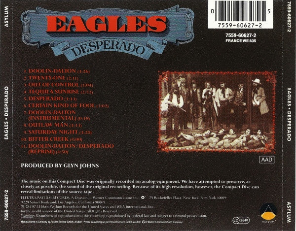 Eagles – Desperado (Used) (Mint Condition) CD