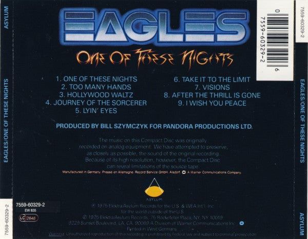 Eagles – One Of These Nights (Used) (Mint Condition) CD