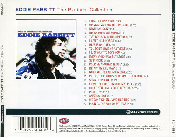 Eddie Rabbitt – The Platinum Collection (Used) (Mint Condition) CD