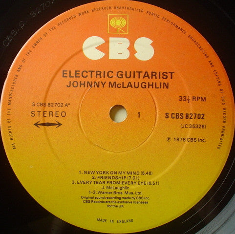 Johnny McLaughlin – Electric Guitarist (Used) (Mint Condition) - Vinyl