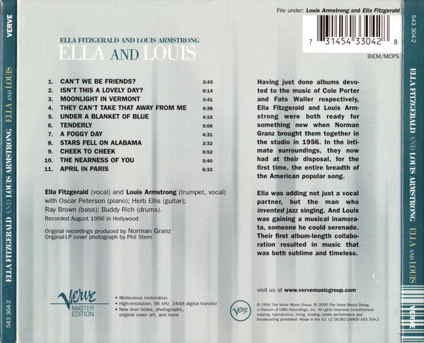 Ella Fitzgerald And Louis Armstrong – Ella And Louis