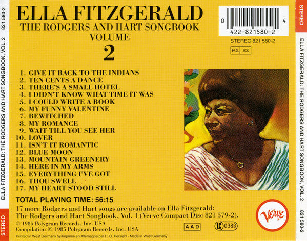 Ella Fitzgerald – The Rodgers And Hart Songbook Volume 2 (Used) (Mint Condition)