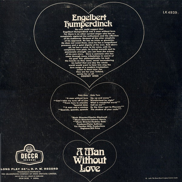 Engelbert Humperdinck – A Man Without Love - Vinyl
