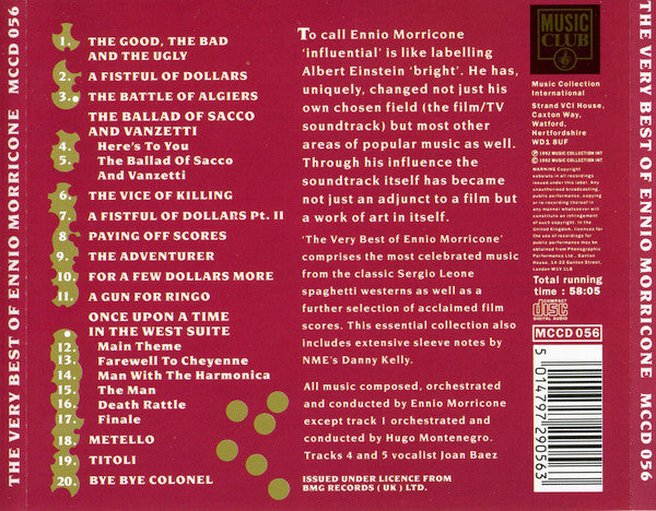 Ennio Morricone – The Very Best Of Ennio Morricone (Used) (Mint Condition) CD