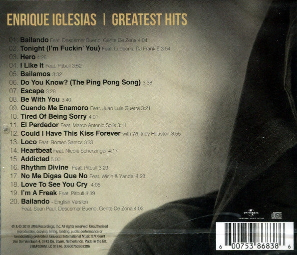 Enrique Iglesias – Greatest Hits (Used) (Mint Condition) CD