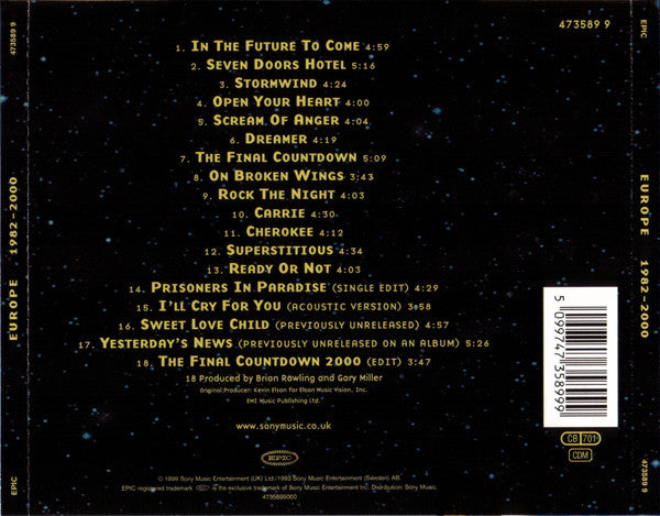 Europe (2) – 1982 - 2000 (Used) (Mint Condition) CD