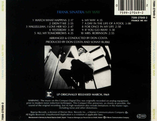 Frank Sinatra – My Way (Used) (Mint Condition) CD