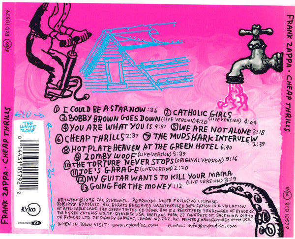 Frank Zappa - Cheap Thrills (Used) (Mint Condition) CD